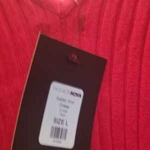 Red sweater dress
